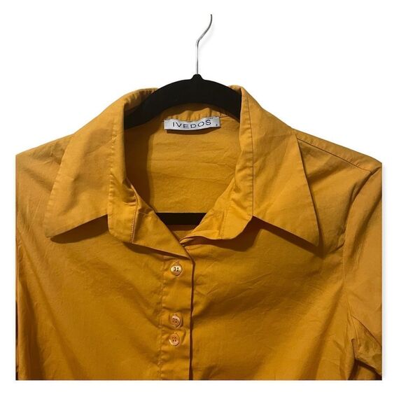 Ivedos 2 shirt orange 70s wide collar vintage EUC button up long sleeve - Picture 4 of 6